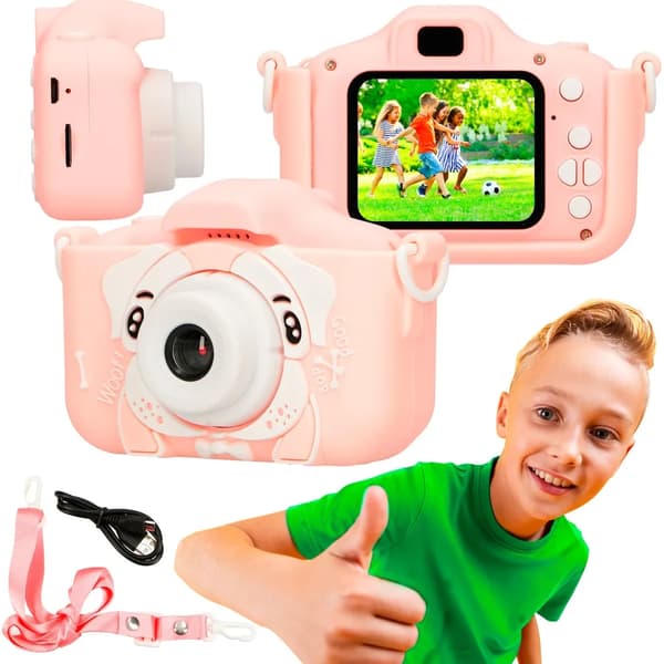 Extralink H28-kamera for barn med 2" skjerm og kreative filtre - Rosa