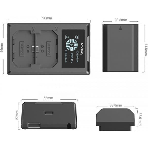 SmallRig 3824 NP-FZ100 batteri- og opladerpakke