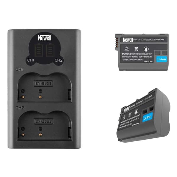 Newell Dl-usb 2 Batterier En-el15b Dobbelt Lader