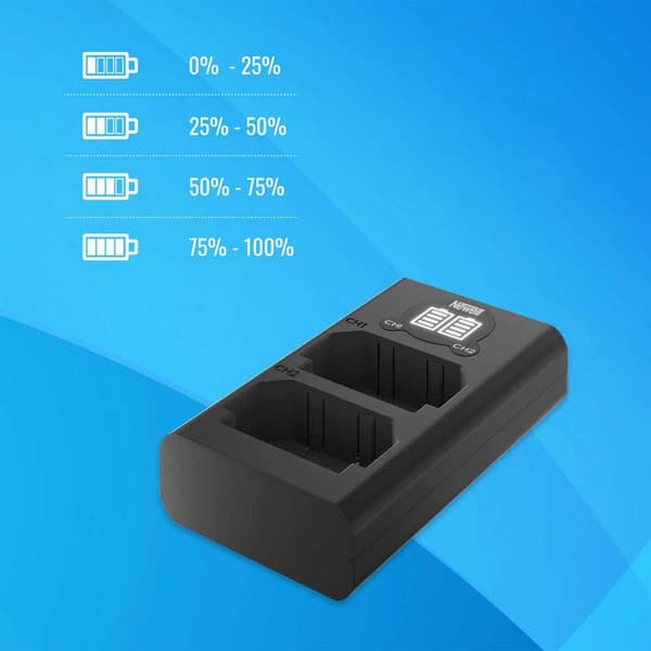 Newell Dl-usb 2 Batterier Lp-e6n Dobbelt Lader