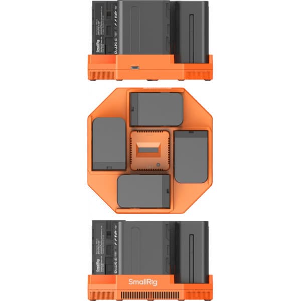 SmallRig 4834 NP-F970 4-kanavainen akkulaturi ja 4 akun paketti