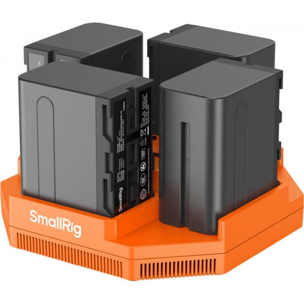 SmallRig 4834 NP-F970 4-kanavainen akkulaturi ja 4 akun paketti