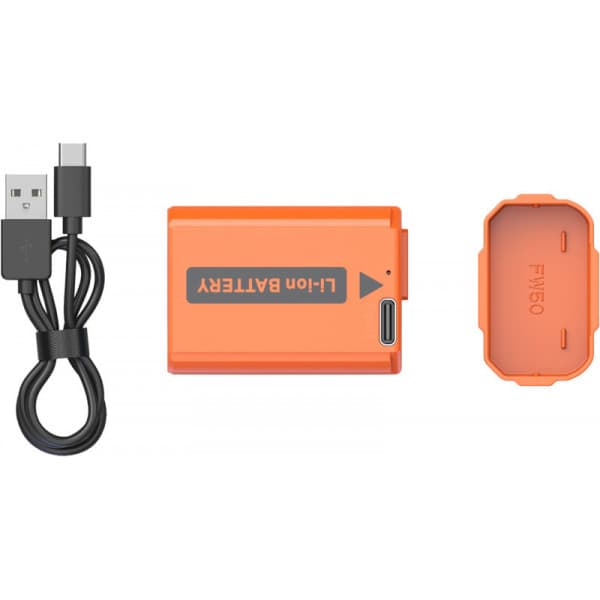 SmallRig 4965 NP-FW50 USB-C ladattava kamera-akku – Oranssi