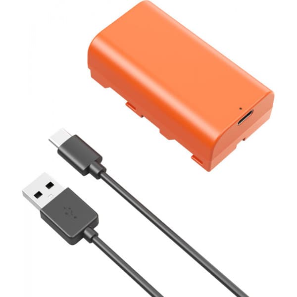 Smallrig 4971 NP-F550 USB-C genopladeligt kamerabatteri (orange)