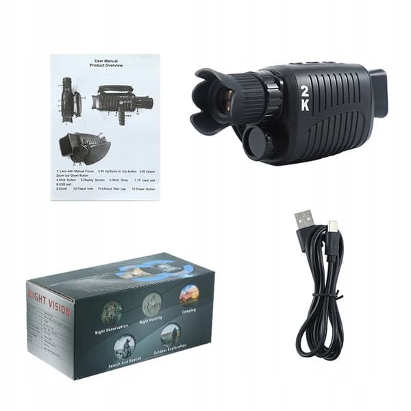 Nattseende 7 nivåer upp till 800 m 5x ZOOM LED FullHD 1080p USB Digital 128 GB
