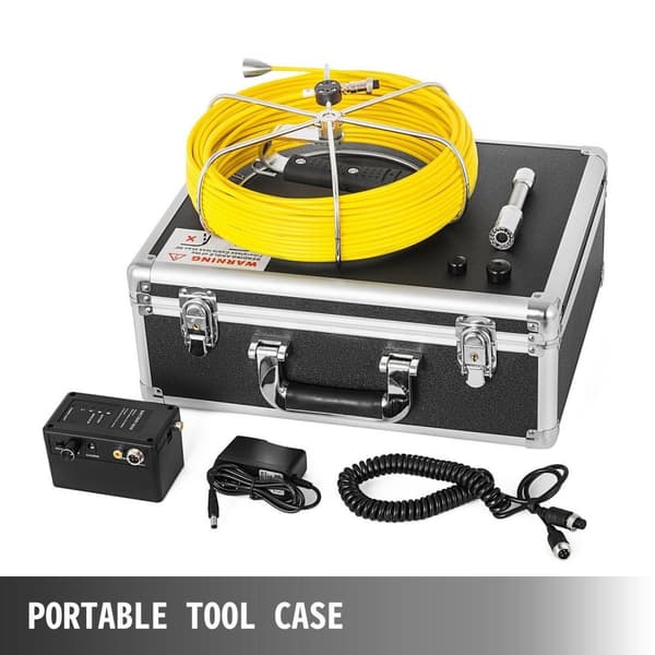 IP68 vattentät avloppsinspektionskamera, 7" LCD-skärm, 30M kabel, DVR-funktion