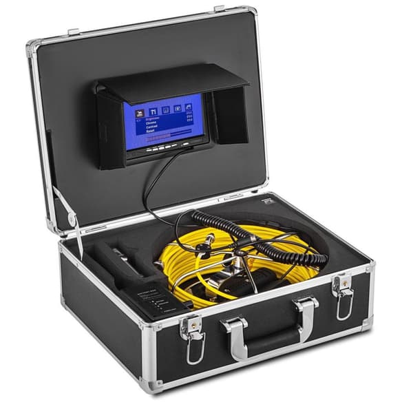 IP68 vattentät avloppsinspektionskamera, 7" LCD-skärm, 30M kabel, DVR-funktion