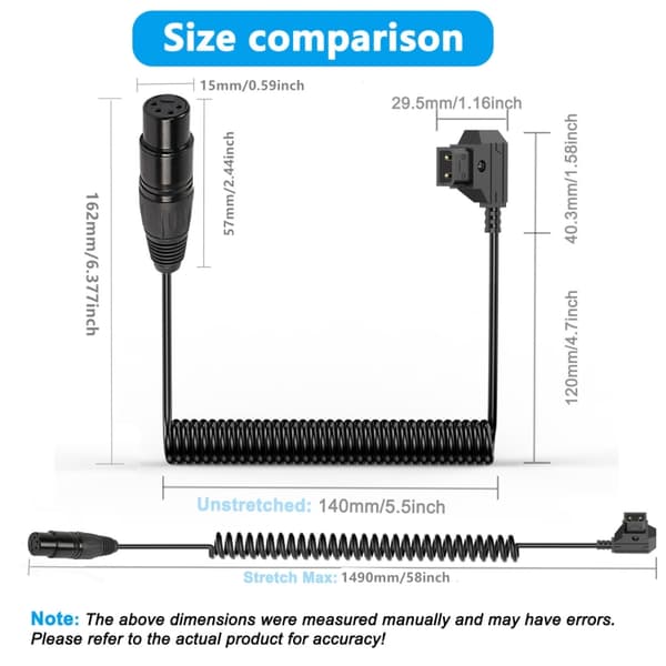 Adapterkabel D-Tap han til XLR 4-polet 1,5 m
