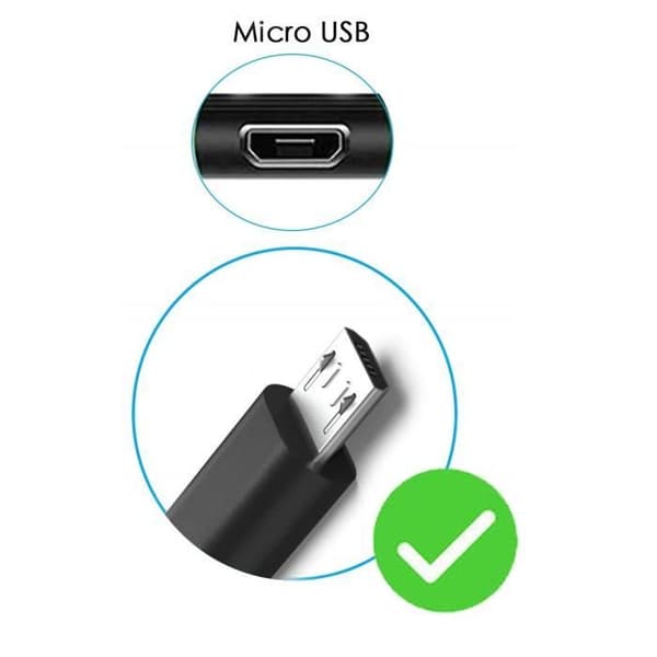 Kabel för Garmin Dash Cam 45-46-47-55-56-57-65W-66W-67W-Mini-Mini 2-Tandem - Micro usb laddarkabel Svart 1m Phonillico®