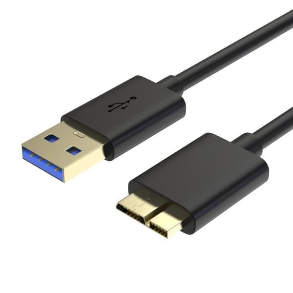 Kabel USB 3.0 Hane A till Micro B för Nikon D800/D800E/D810/D810A/D5/D500 /Canon EOS 5DS/5DSR/5D4 - 1m Phonillico®