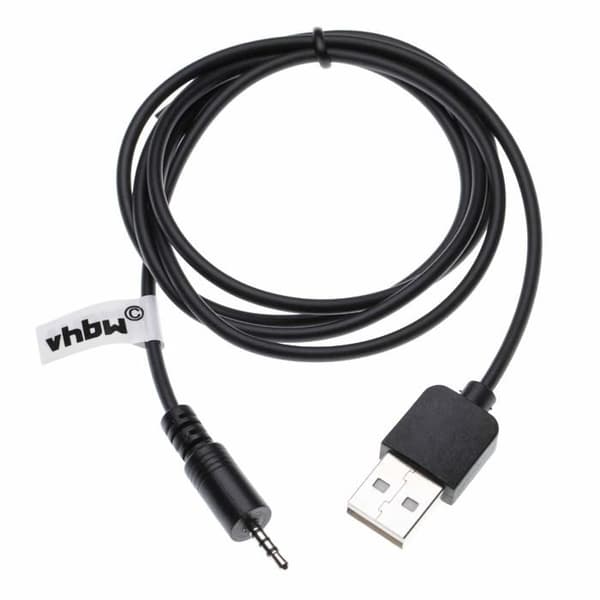 vhbw Laddningskabel Jack kompatibel med JBL Synchros E50BT, E50, E40BT, E40, J56, J56BT hörlurar -USB till AUX-jack -Version