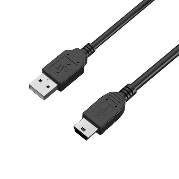 Kabel för Canon PowerShot A300/A3000 IS/A310/A3100 IS/A3150 IS/A3200 IS - MINI USB/USB 2.0 Svart 1 Meter Phonillico®