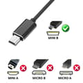 Miniatyrbild 3 av 6: Lot 2 kablar för Nikon Coolpix L30/L31/L310/L32/L320/L330/L340/L4/L5/L6/L610/L620 - Kabel MINI USB/USB-C Svart 1 Meter Phonillico®