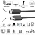 Miniatyrbild 2 av 6: Lot 2 kablar för Nikon Coolpix L30/L31/L310/L32/L320/L330/L340/L4/L5/L6/L610/L620 - Kabel MINI USB/USB-C Svart 1 Meter Phonillico®