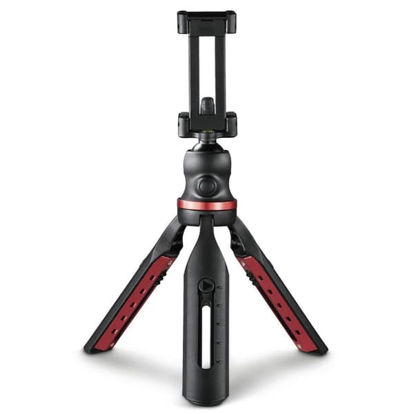 Hama Solid Bordstativ 1/4 tum Arbetshöjd: 16 - 19 cm Svart kulhuvud, vattenpass, inkl. smartphonehållare