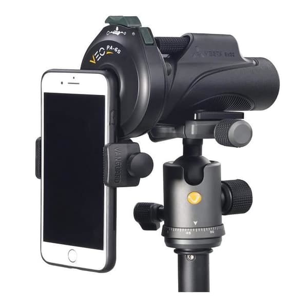 Vangard VEO PA-65 Universal digiscoping adapter för Smartphone med Bluetooth fjärrkontroll Svart
