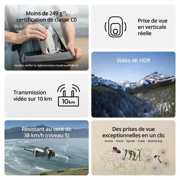 Drönare - DJI - Mini 3 Fly More Combo - Med smart kontroller radiokontroll - Grå
