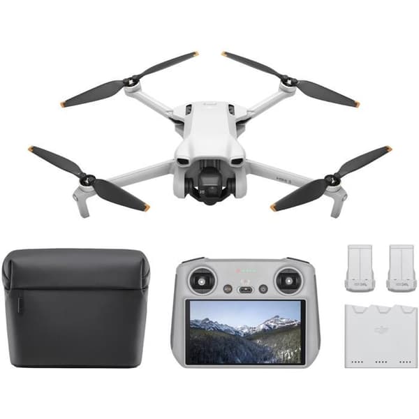 Drönare - DJI - Mini 3 Fly More Combo - Med smart kontroller radiokontroll - Grå