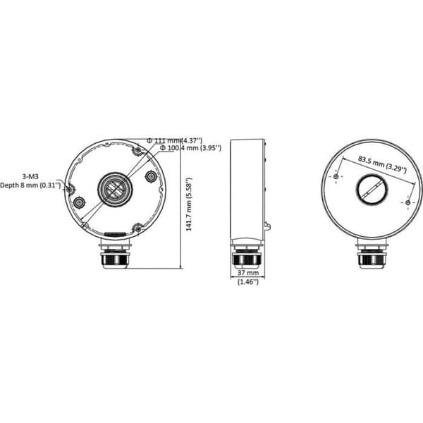 Monteringslåda - HIKVISION - DS-1280ZJ-DM18 - Elektrisk - IoT-anslutning - Vit