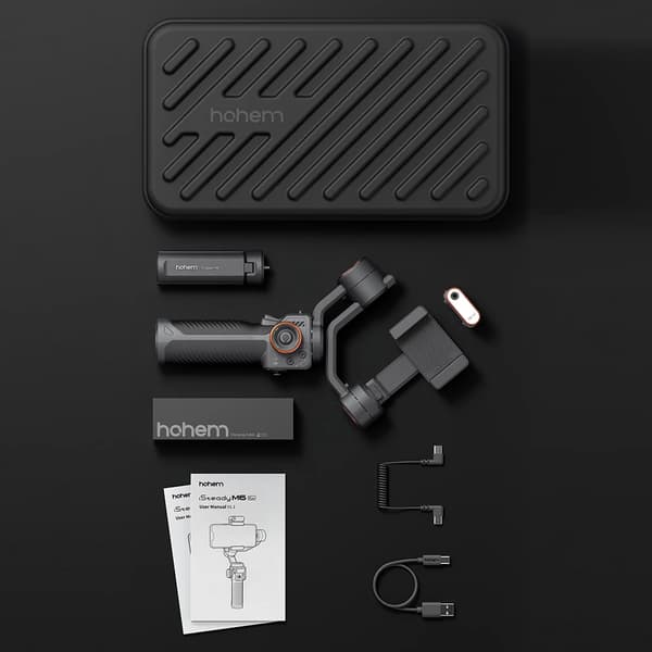 Smartphone Gimbal Stabilizer, 3-Akset Design, 18-Timers Batterilevetid,Isteady M6 Kit