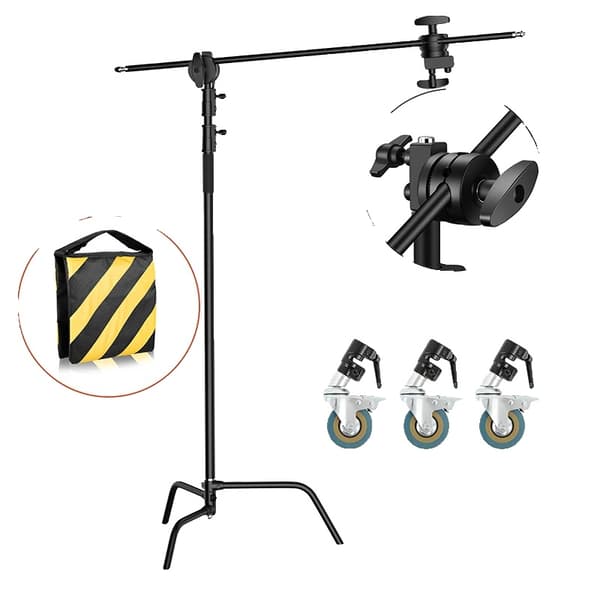 Fällbar C-ställning, Justerbar Höjd 260cm/330cm, Hållbar Rostfritt Stål,SH-MST-40B-1