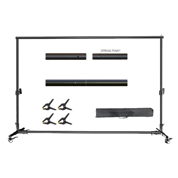 Backdrop Support System, Justerbar Højde, Bærbart Design,Hjul 2x3M
