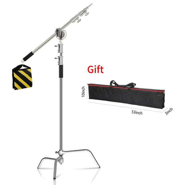 C-Stand Fotostativ, Maksimal Højde 260 cm, 40-tommer Grip Arm,2,6M tværstangstaske
