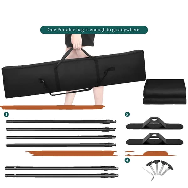 Backdrop Support System, 2,5M x 3M Størrelse, Flere Farver Tilgængelige,2.5x3M Med Sort