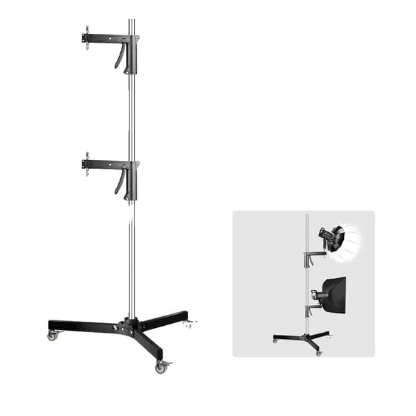 Valoteline, säädettävä korkeus 63-190 cm, kestävä metallinen rakenne,2kpl asepidikkeitä