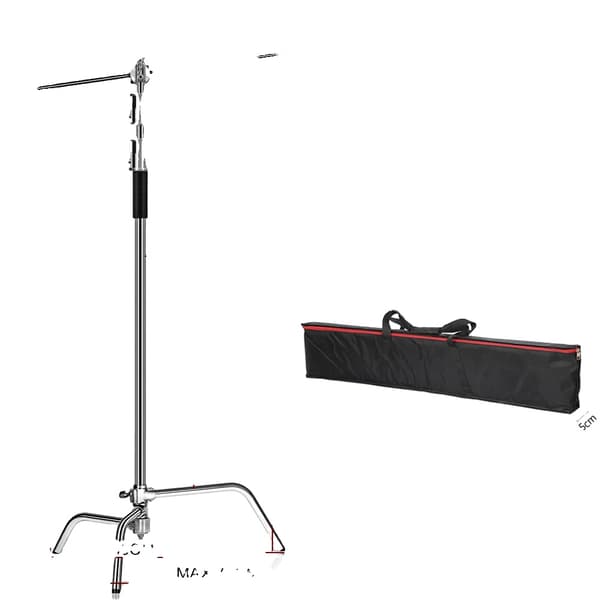 C-Stand Fotostativ, Justerbar Höjd 260 cm, Hållbart Rostfritt Stål,2.6M rostfritt stål