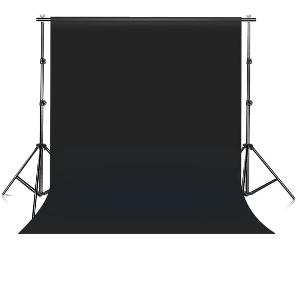 Bakgrundsstödsystem Kit, Teleskopiskt stativ, Bärväska klämma,Med svart tyg, 2 x 3 M