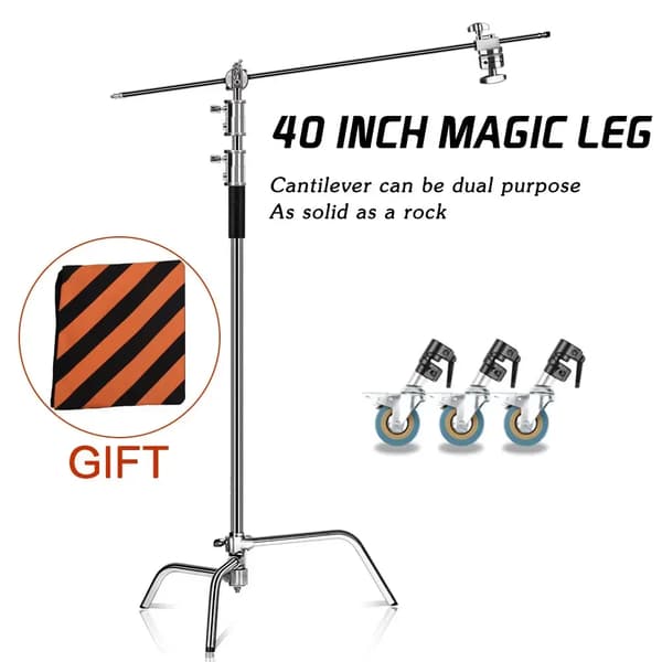 Fotografi Tripod C-Stand, 260 cm Maksimal Højde, 9 kg Belastningsevne,3.3M med hjul