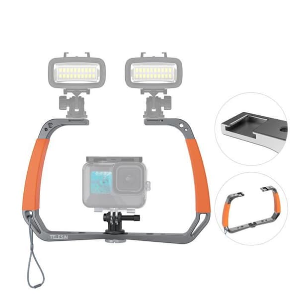 Aluminiumlegering Dual Arm Tray Mount för Rig Stabilizer för GoPro Hero 13 12 11 10 9 max