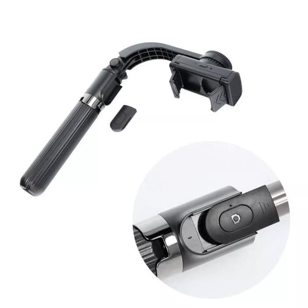 Selfiestativ med Bluetooth-fjärrkontroll Tripod Gimbal Stabiliserare Svart SSTR-L08 Monteringsstödset