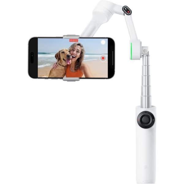 Insta360 Flow 2 Pro Standard 3-akselinen kokoontaitettava vakaaja, valkoinen