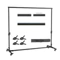 Miniatyrbillede 1 af 2: Justerbar baggrundsstativ, 79 cm-260 cm højde, 4 tværstænger,Med hjul, 2x3M