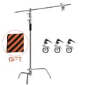 Miniatyrbillede 1 af 2: Lysstativ Tripod, Justerbar Højde 2,6M, Robust Rustfrit Stål,2.6M med hjul