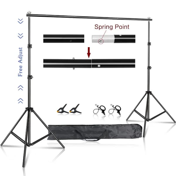 Fotovideostudio Bakgrundsställning, Justerbar Höjd, Hållbar Aluminiumkonstruktion,2,6x3M, Ny regelbunden