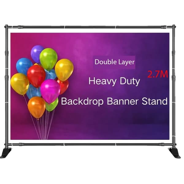 Bakgrundsstödssystem, Justerbar Höjd, Bärbar Design,Dubbel L 2,7x3,4M