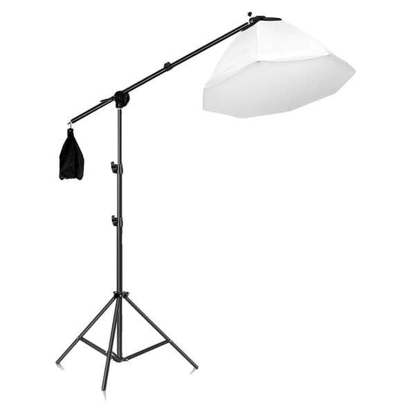 Fotostativ, justerbar bomarm, lätt och bärbar,Vit mjukboxmodell