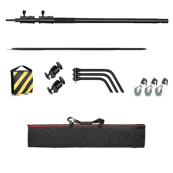 Fotografi C-Stand, 330 cm Justerbar Höjd, Inkluderar Sandsäck och Hjul,SH-MST-40B-3