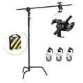 Miniatyrbillede 1 af 2: Fotografi C-Stand, 330 cm Justerbar Højde, Inkluderer Sandpose og Hjul,SH-MST-30B-1