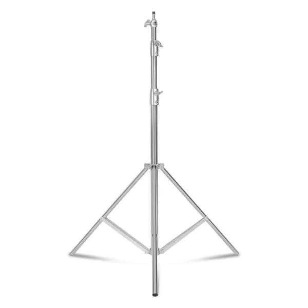 Rustfrit Stål Tripod Lys Stativ, Justerbar Højde 1-2,8M, Alsidig Kompatibilitet,Sølv
