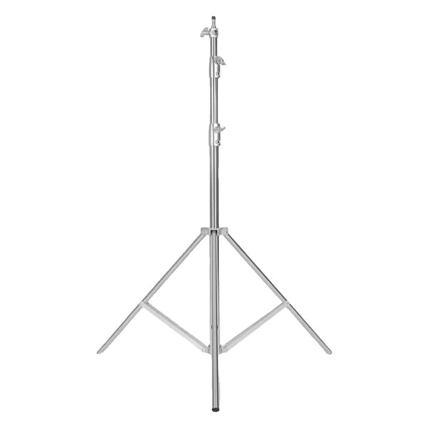 Rustfrit Stål Tripod Lys Stativ, Justerbar Højde 1-2,8M, Alsidig Kompatibilitet,Sølv