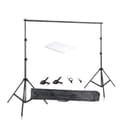 Miniatyrbillede 1 af 2: Baggrundsstøttesystem Kit, 2X3M Grønt Klæde, Teleskopisk Baggrundstativ,Med hvidt stof, 2 x 3 M