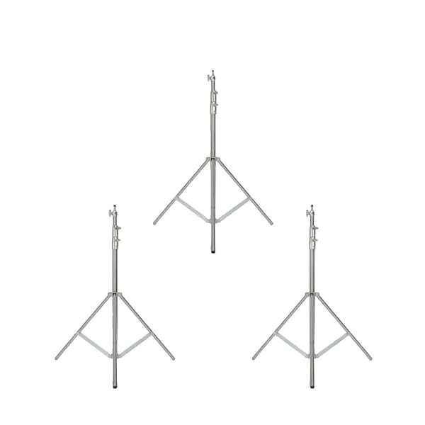 Valokuvausvaloteline, säädettävä korkeus 280 cm, kestävä ruostumaton teräs,3kpl 280cm
