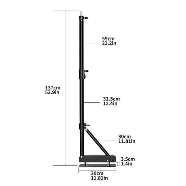 Fotograferingsarmstativ, justerbart upp till 135cm, stödjer softbox och belysning,135cm