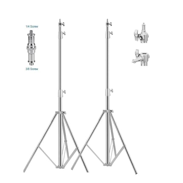 Fotografi Bakgrundsställ, Justerbara Stativ, Teleskopisk Tvärstång,2st 280cm Stativ