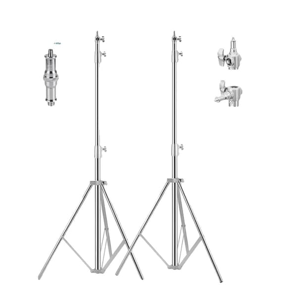 Fotografi Bakgrundsställ, Justerbara Stativ, Teleskopisk Tvärstång,2st 280cm Stativ