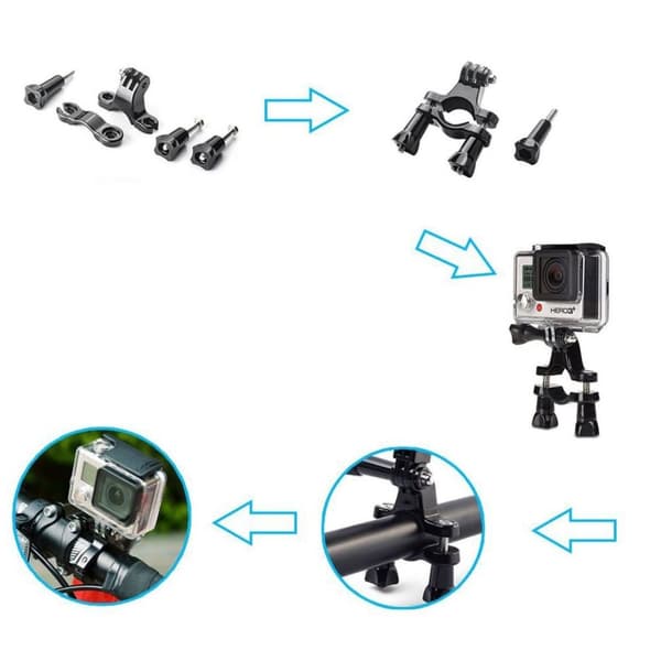 INF GoPro tilbehørssett med 37 deler